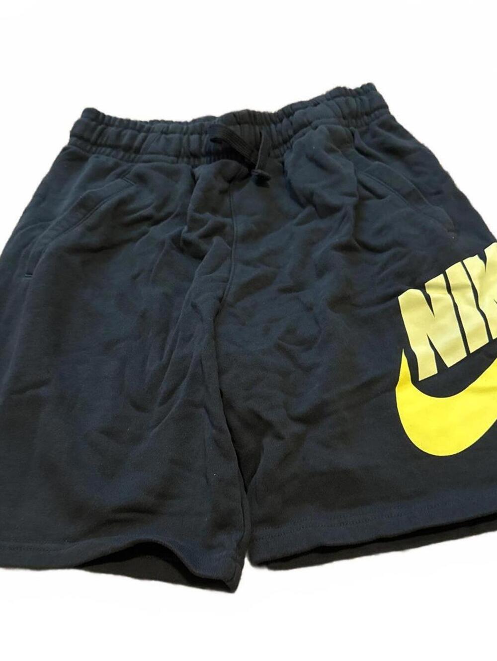Nike Kids Yellow Logo Fleece Shorts L+ Husky - Casual Athletic